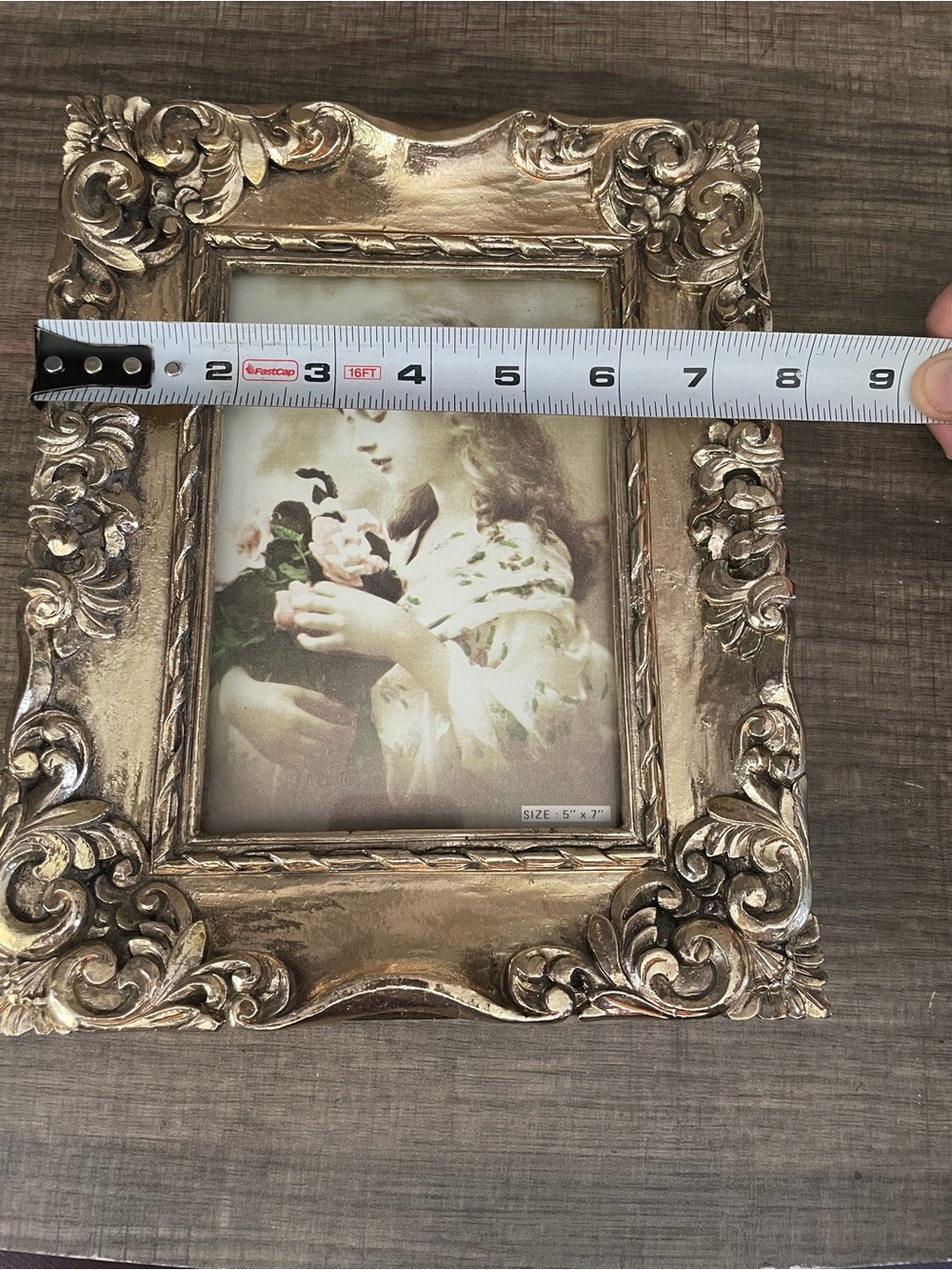 Ornate Antique-Style Gold Picture Frame - Decorative Home Accent 5x7 - Picture 7 of 8